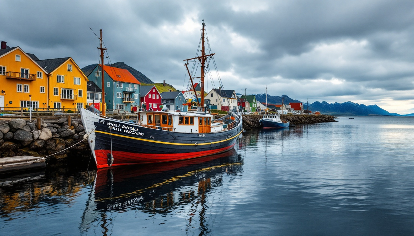 Whale Watching Island wo am besten – Boot im Hafen von Húsavík